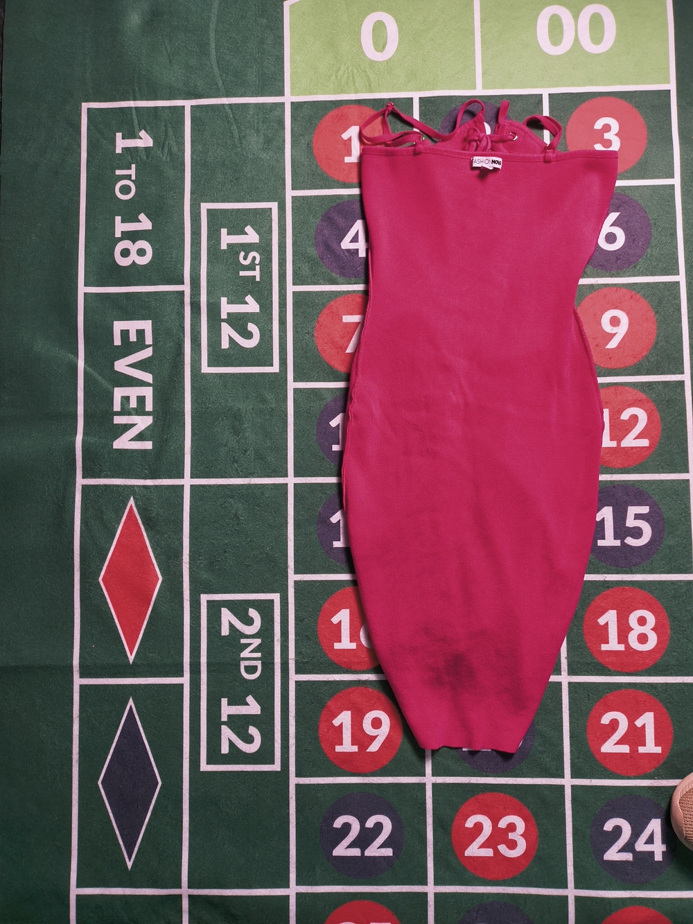 Fashion Nova Hot Pink Strapless Lace-Up Ruched Midi Dress Size Large - Picture 11 of 13